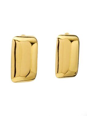 Bold Rectangle Earrings 24k Gold Plated NWOT